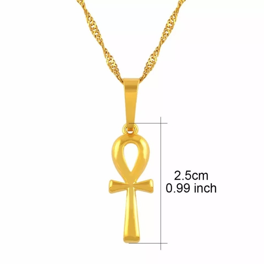 Ankh necklace , mini ankh, 18k gold plated - Picture 3 of 4